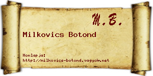 Milkovics Botond névjegykártya